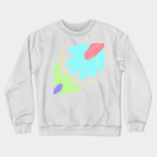 Blue green Red watercolor abstract Crewneck Sweatshirt